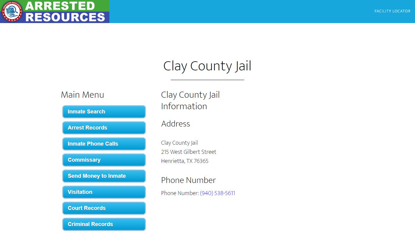 Clay County Jail - Inmate Search - Henrietta, TX - Arrested Resources